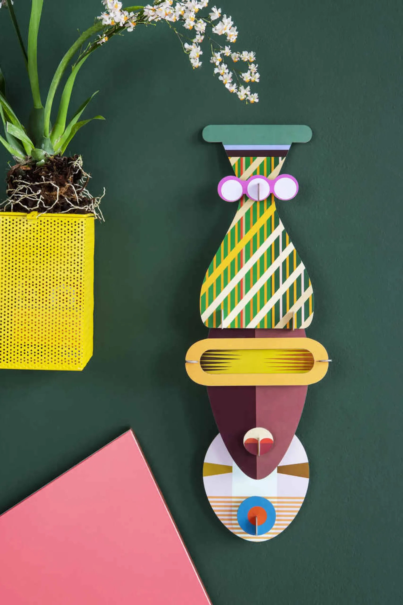 Wanddeko Papier 'Gemusterte Maske'