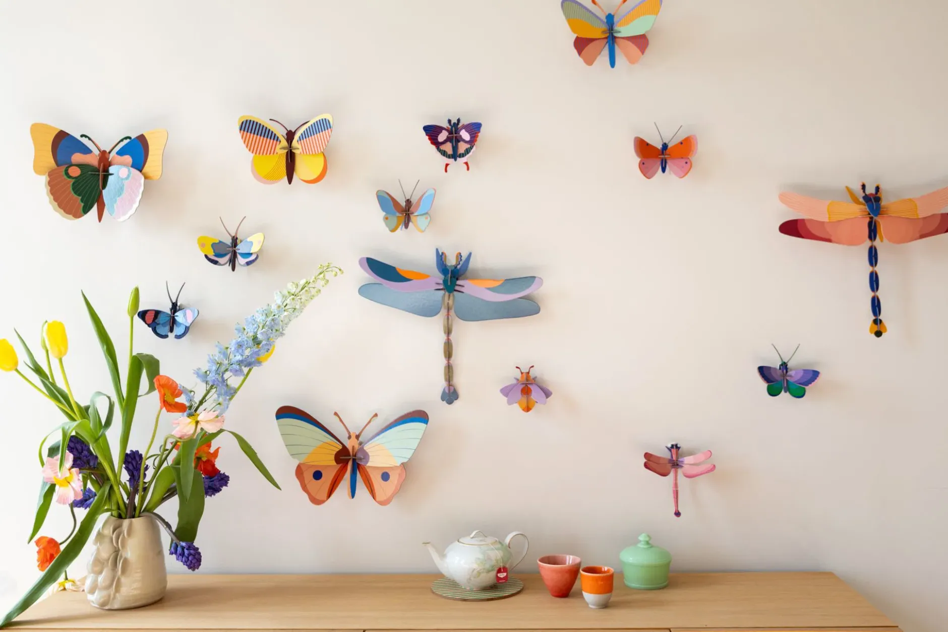Wanddeko Papier 'Gemusterter Schmetterling'