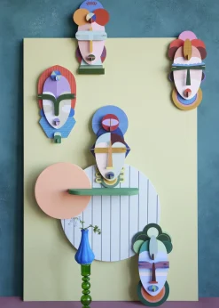 Wanddeko Papier 'Geometrisches Gesicht'