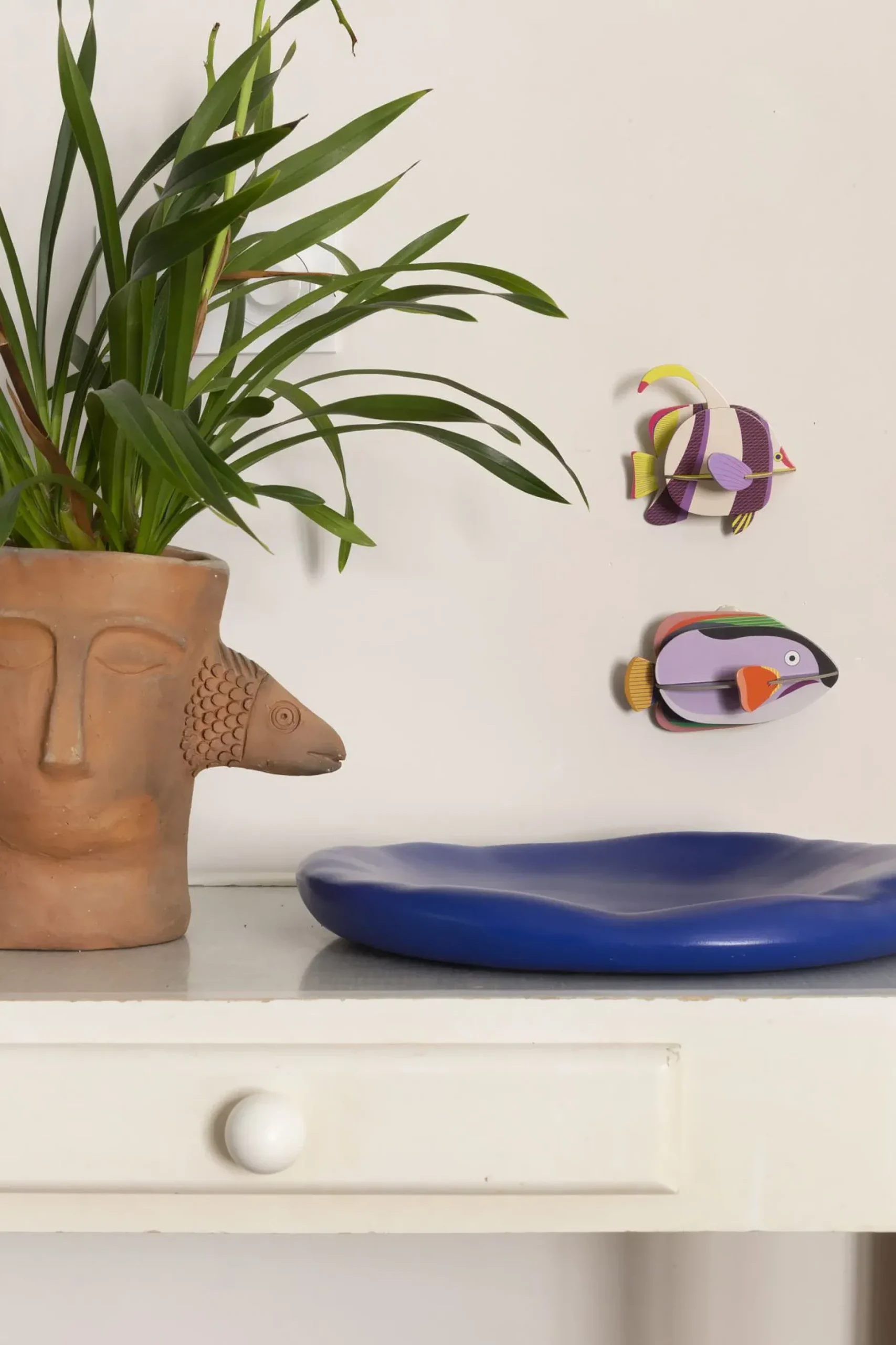 Wanddeko Papier 'Gestreifter Kaiserfisch'