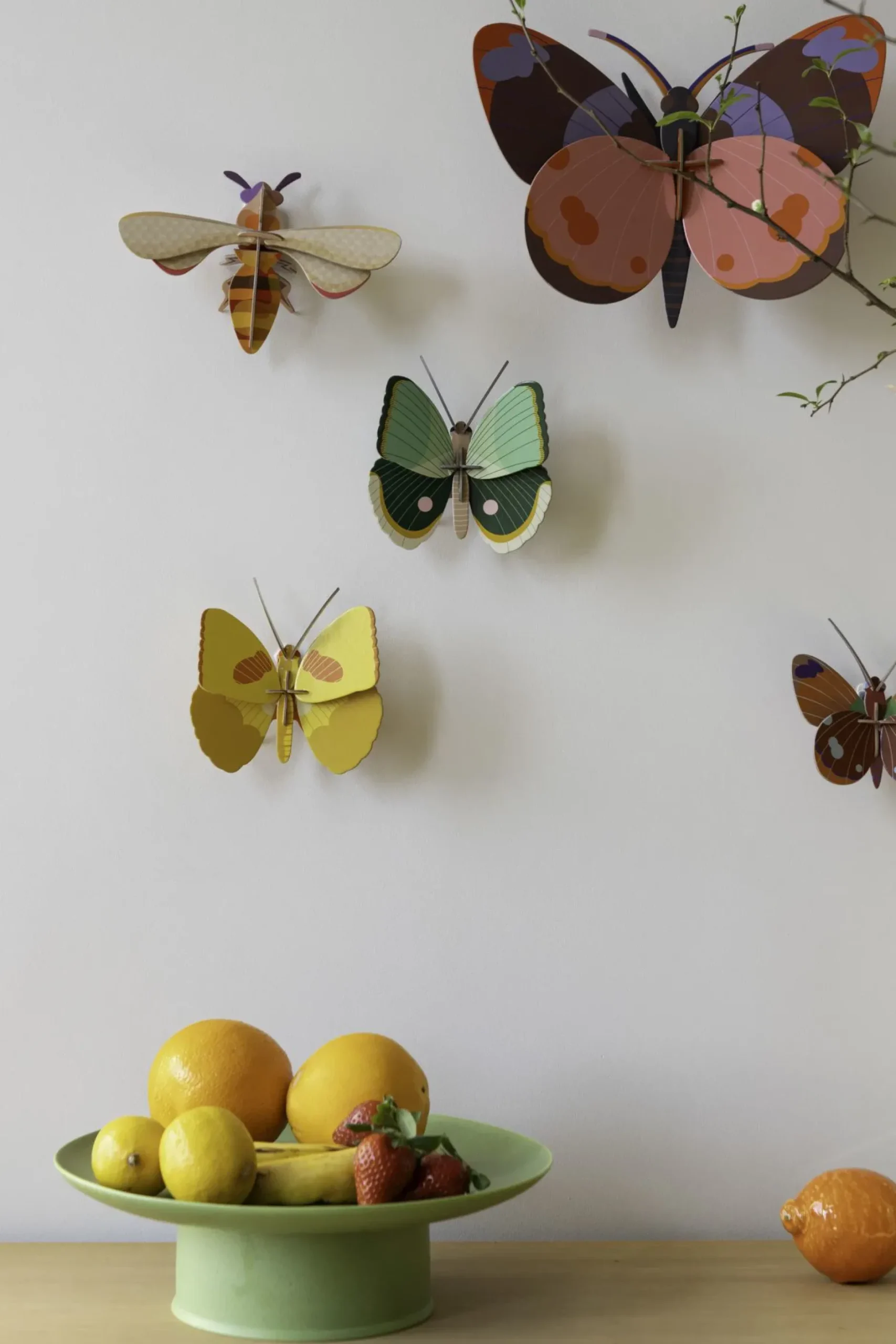 Wanddeko Papier 'Jade-Schmetterling'