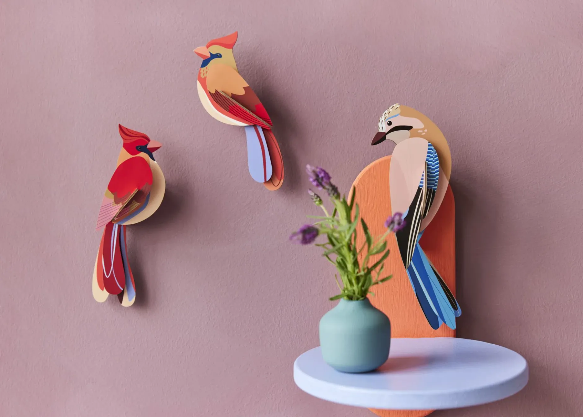 Wanddeko Papier 'Kardinal'