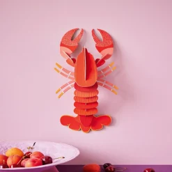 Wanddeko Papier 'Karmesinroter Hummer'