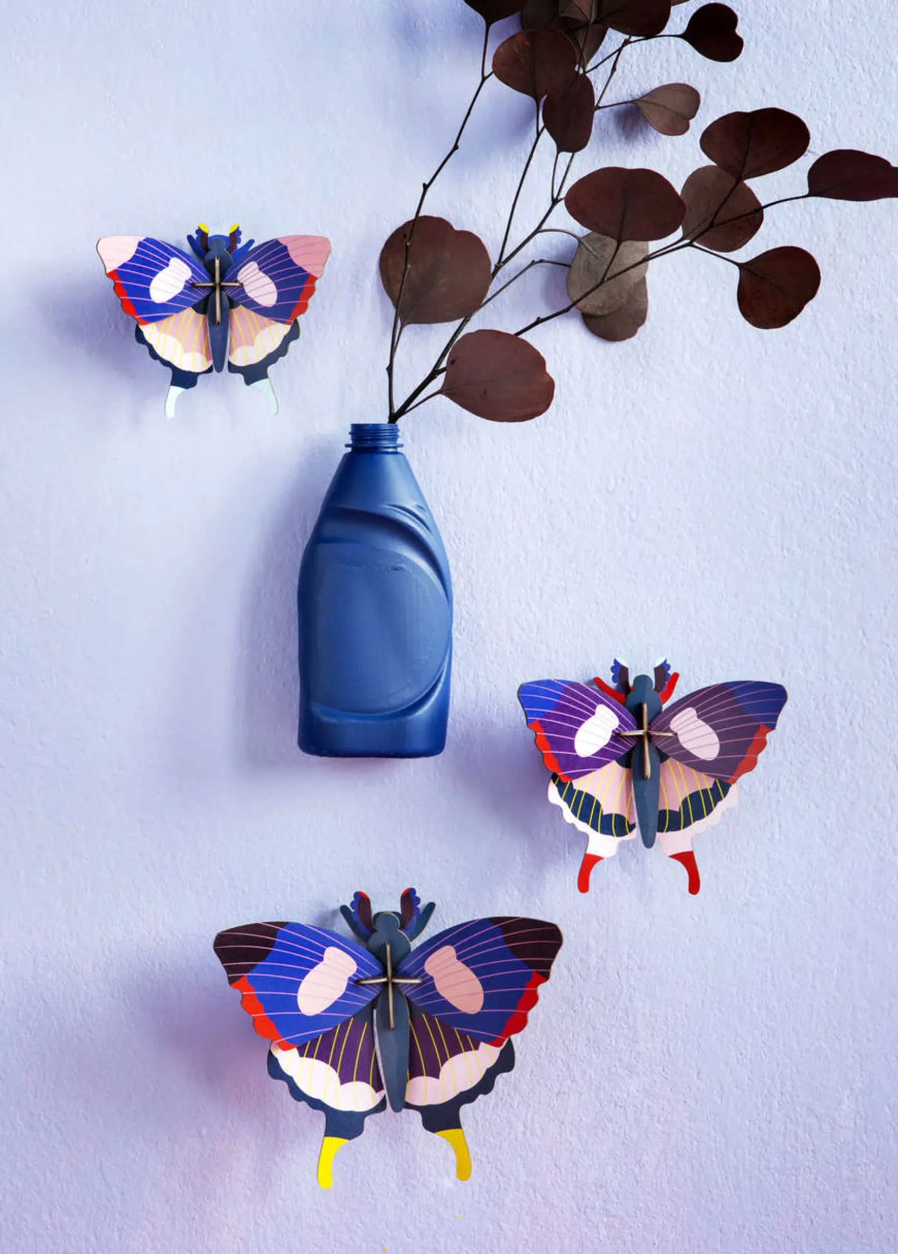 Wanddeko Papier 'Kühnes Schmetterlingsset'