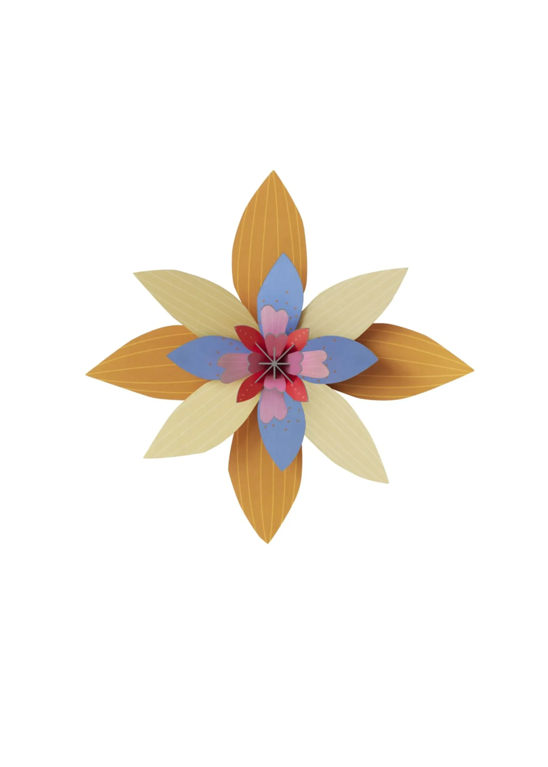 Wanddeko Papier 'Layecrimson Papierblüte'