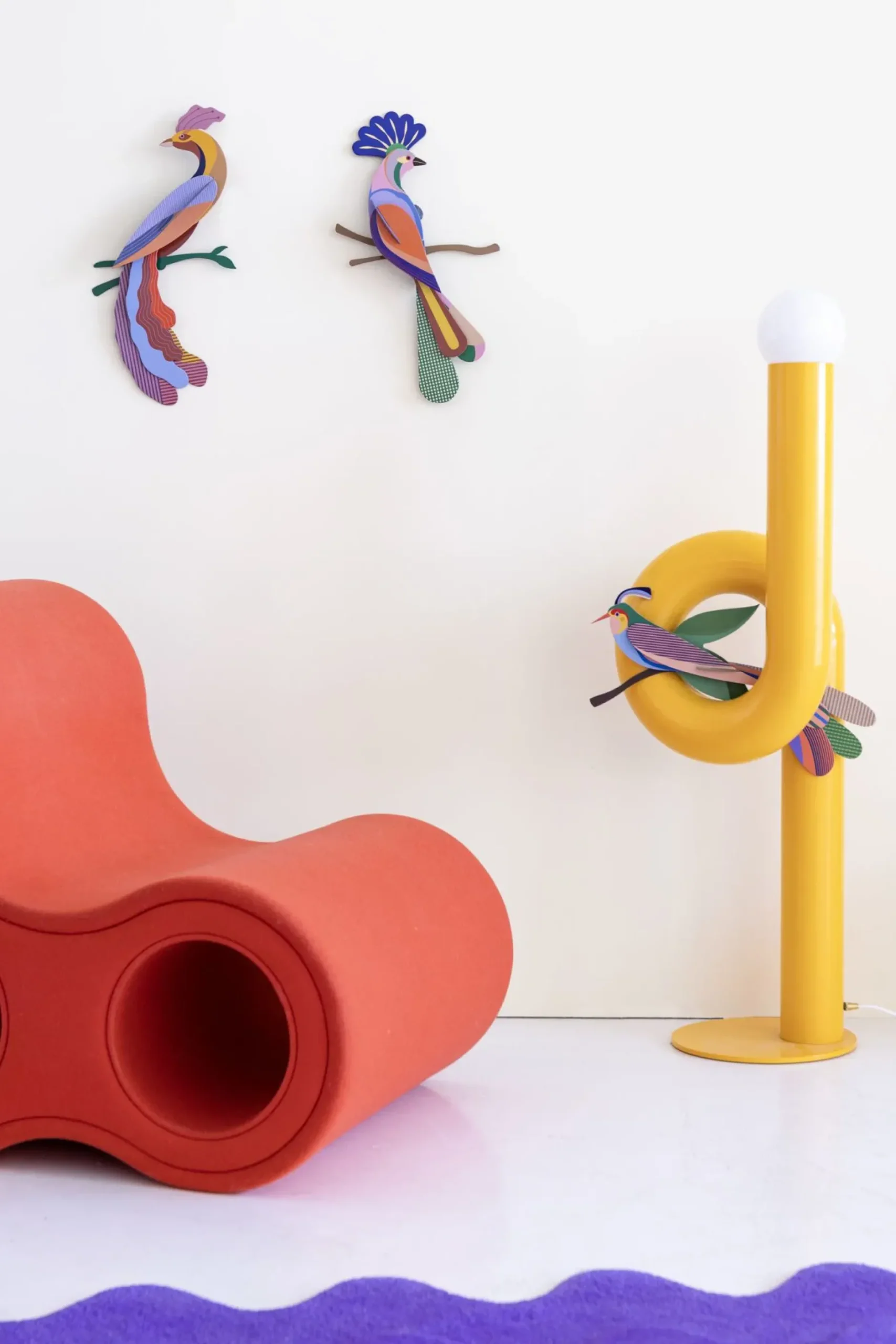Wanddeko Papier 'Leuchtender Vogel'
