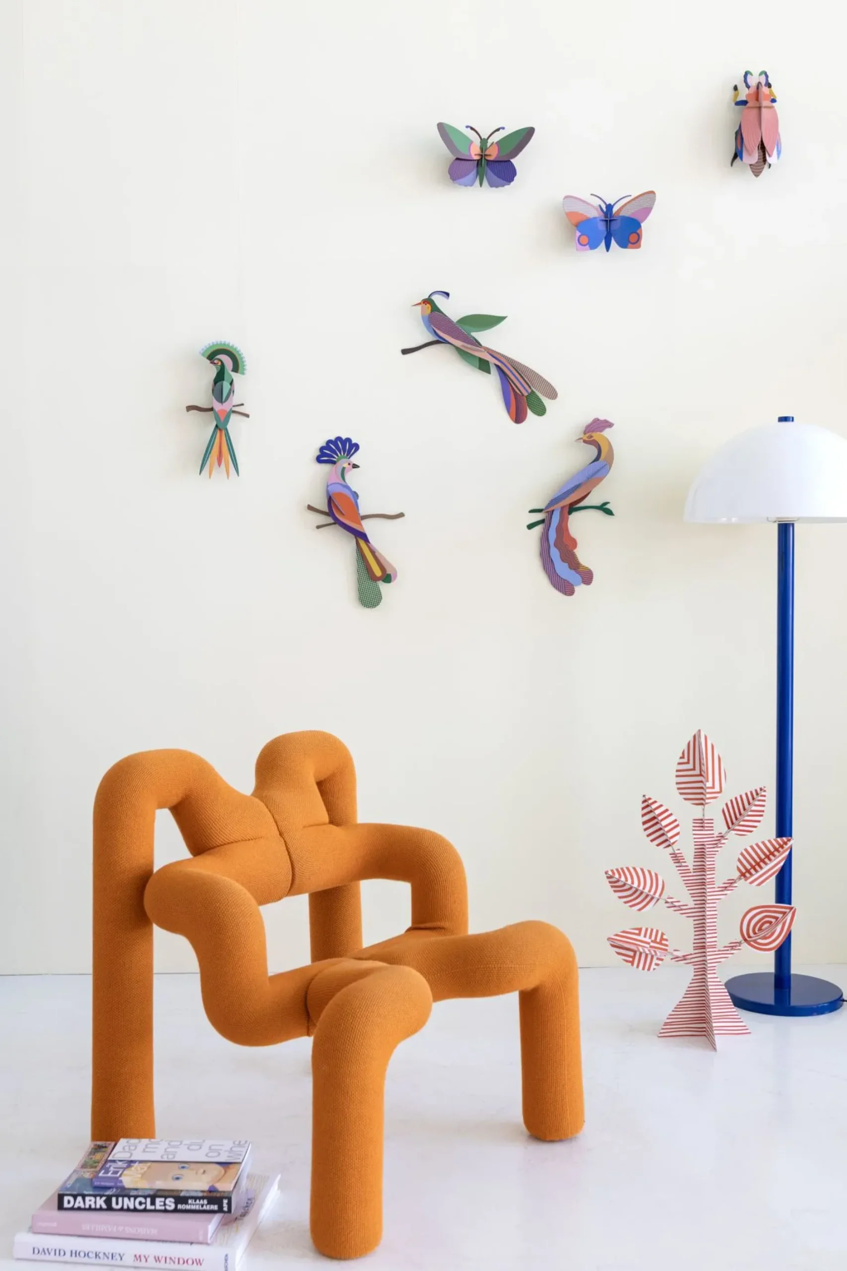 Wanddeko Papier 'Leuchtender Vogel'