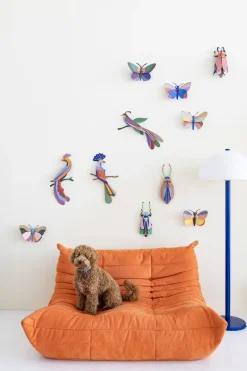 Wanddeko Papier 'Leuchtender Vogel'