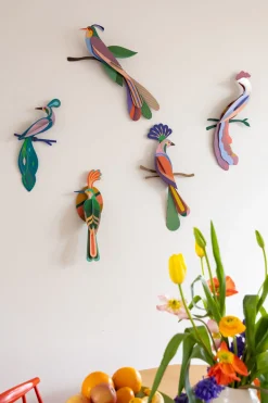 Wanddeko Papier 'Leuchtender Vogel'