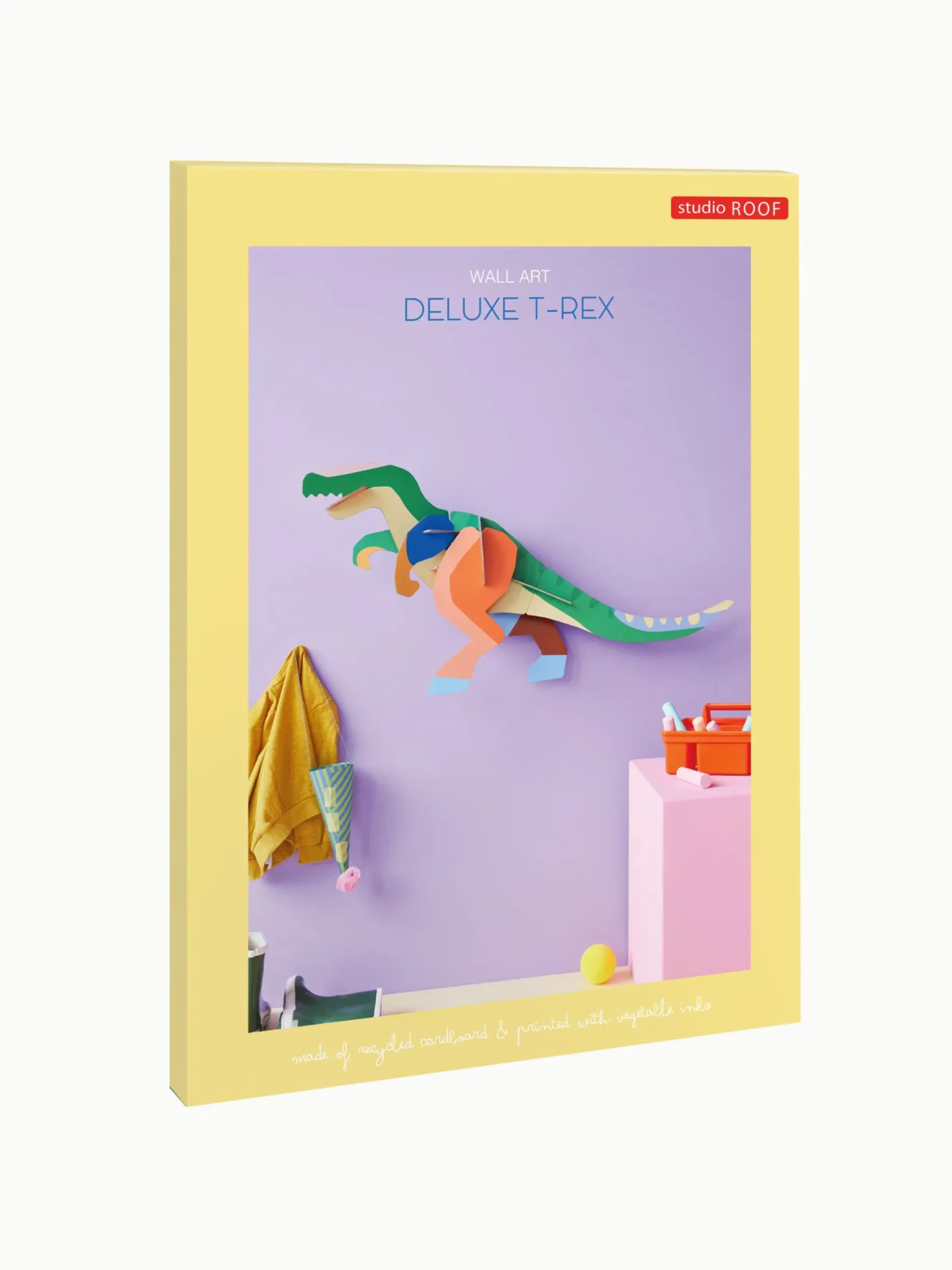 Wanddeko Papier 'Leuchtender T-Rex-Bastelspaß'