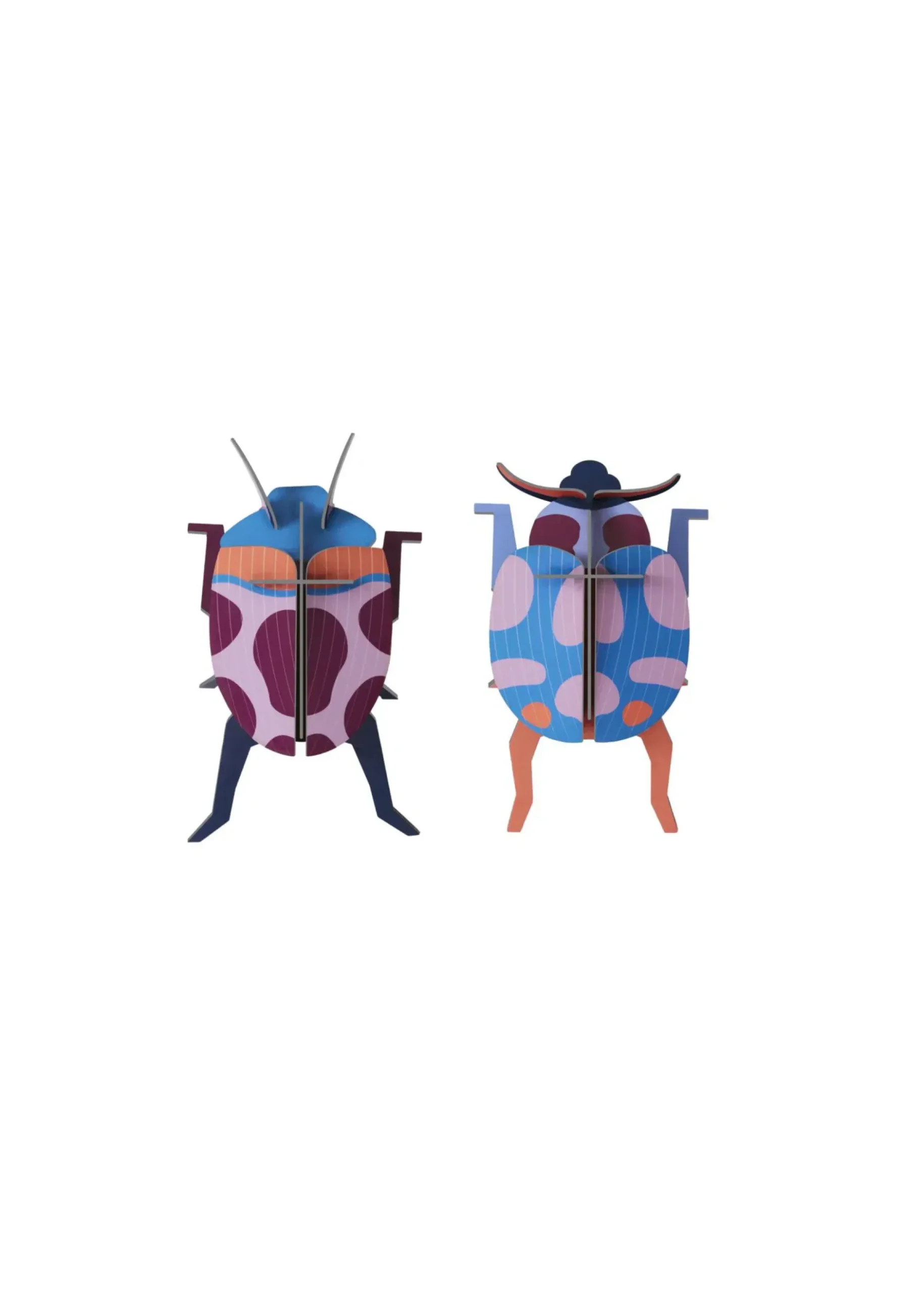 Wanddeko Papier 'Leuchtendes Käfer-Duo'