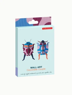 Wanddeko Papier 'Leuchtendes Käfer-Duo'