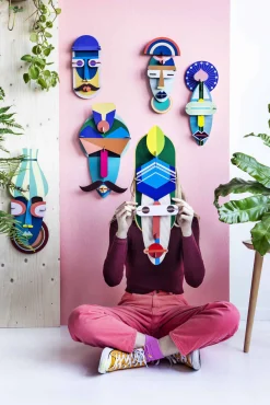 Wanddeko Papier 'London-Maske'