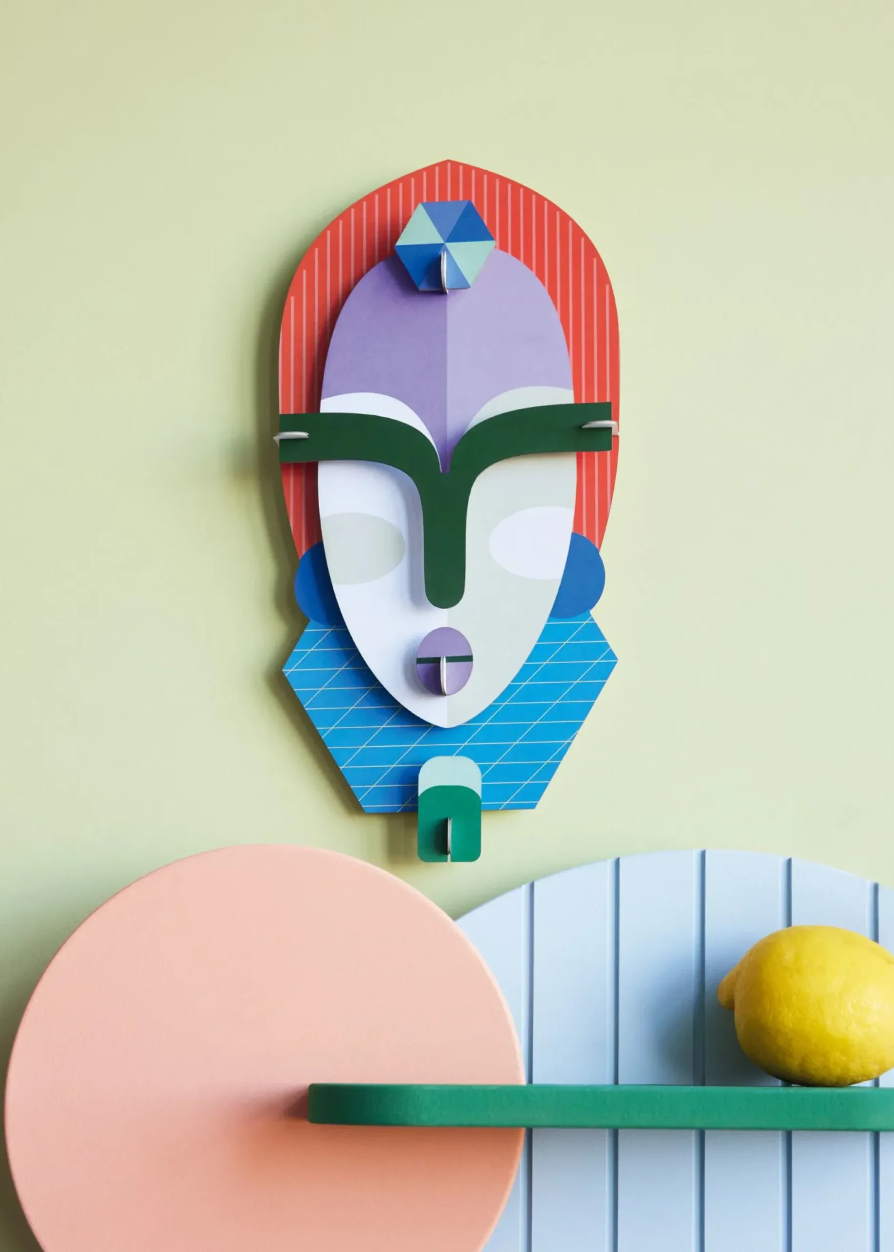 Wanddeko Papier 'Moderne Stammesmaske'