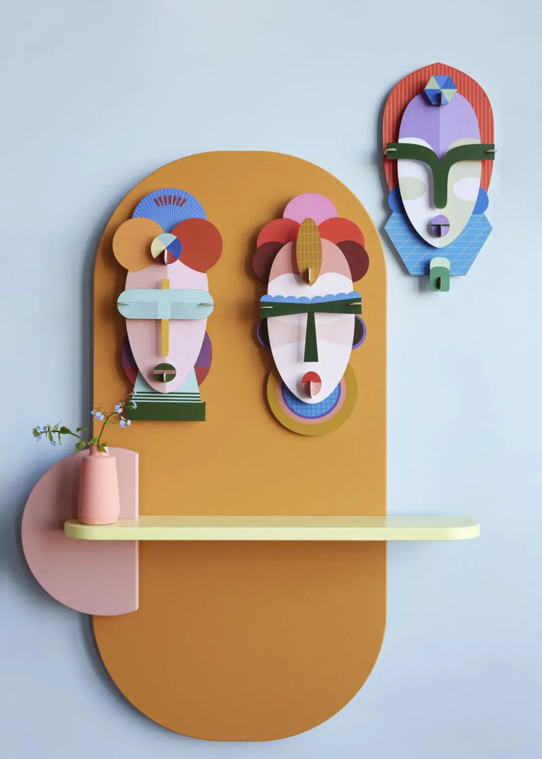 Wanddeko Papier 'Moderne Stammesmaske'