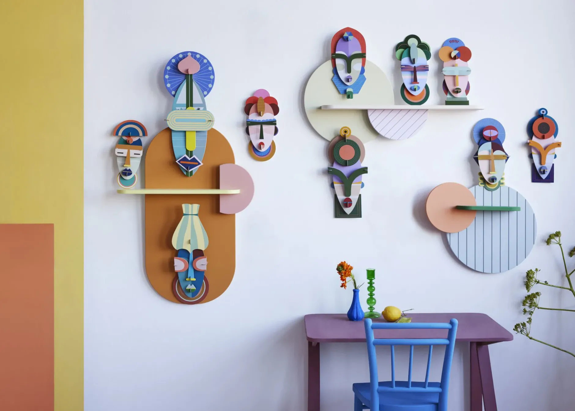 Wanddeko Papier 'Moderne Stammesmaske'