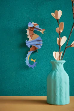 Wanddeko Papier 'Ozean-Seepferdchen'