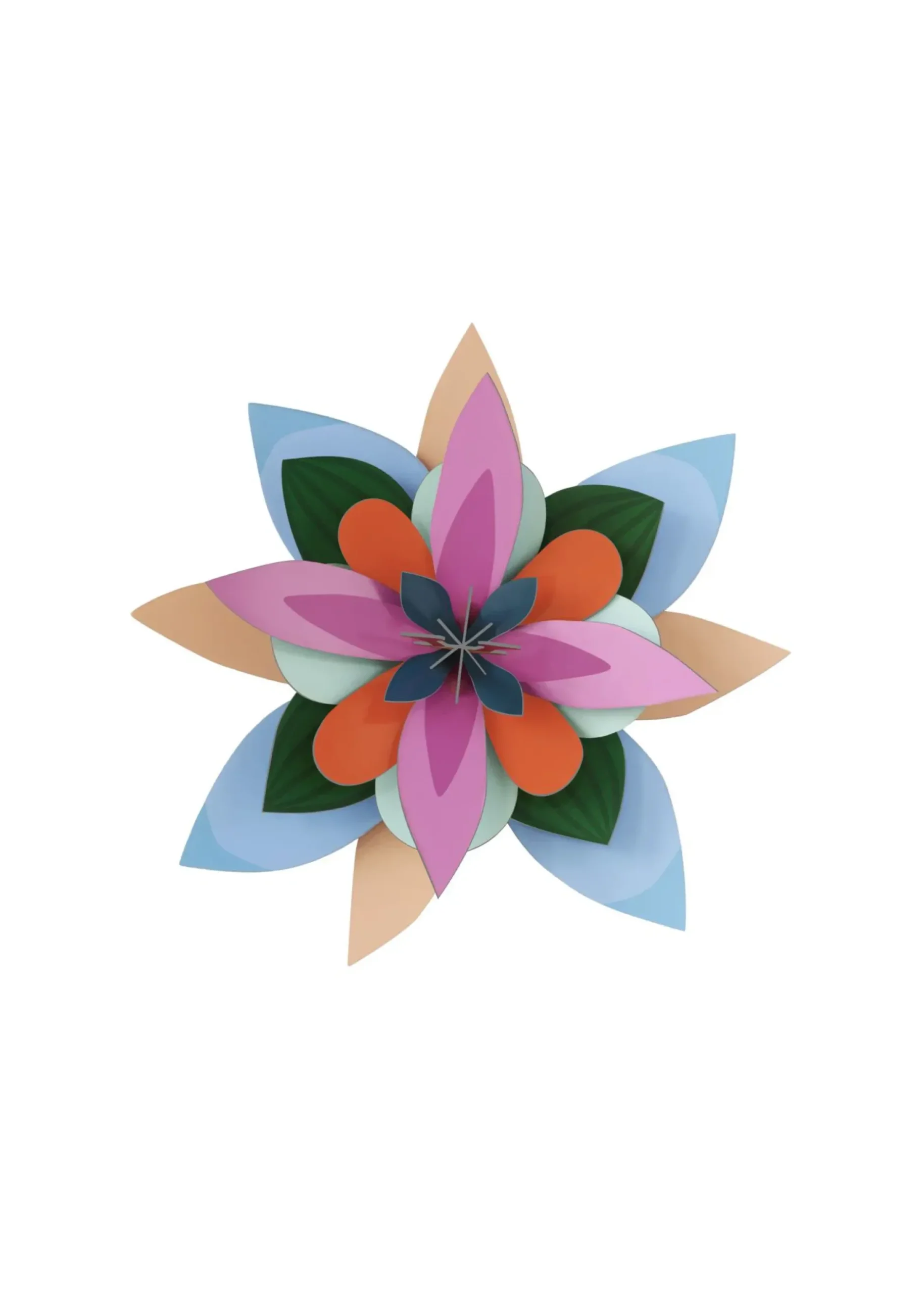 Wanddeko Papier 'Papierblumen-Blüte'