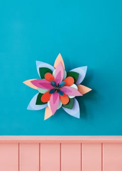 Wanddeko Papier 'Papierblumen-Blüte'