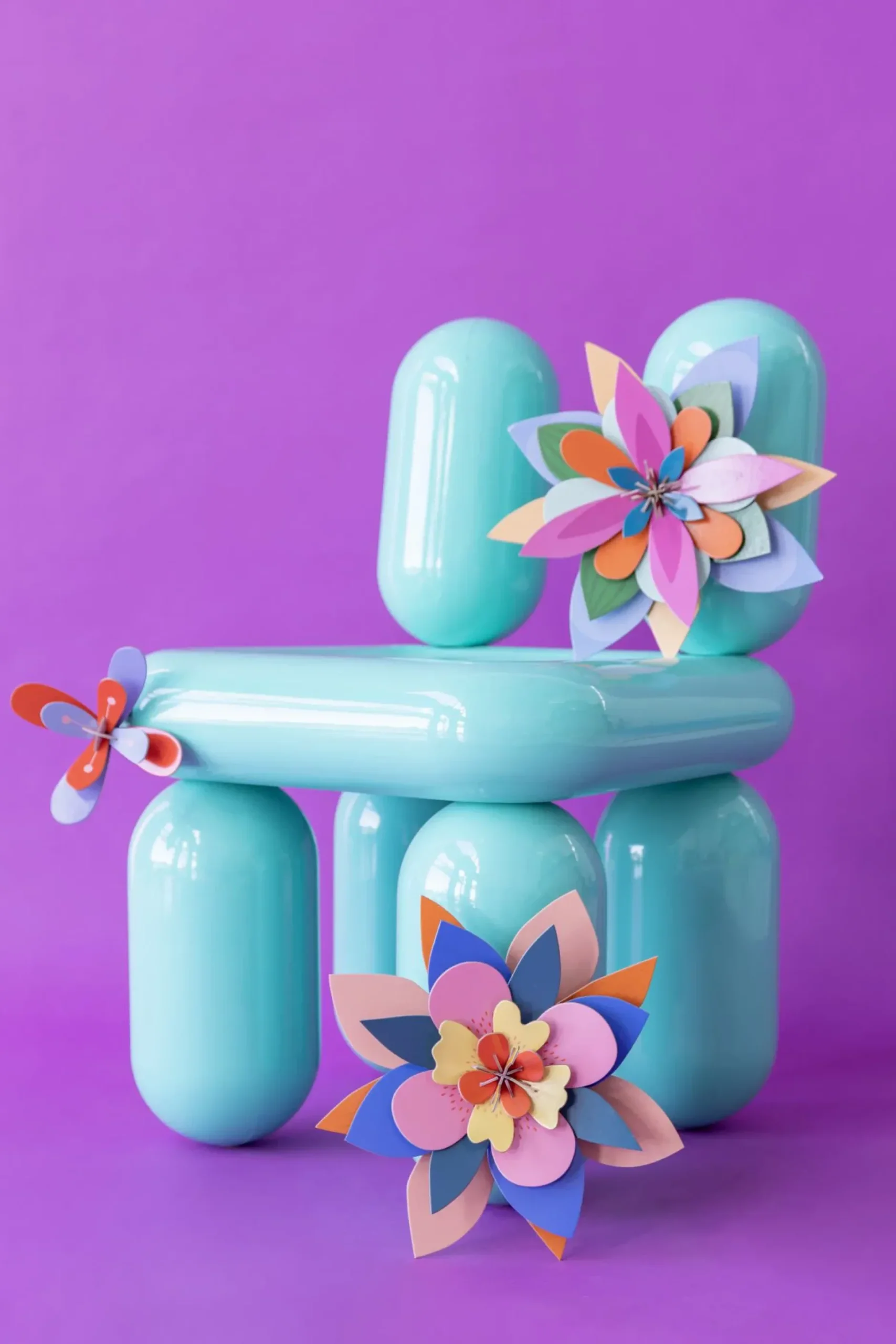Wanddeko Papier 'Papierblumen-Blüte'