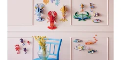Wanddeko Papier 'Punktierter Fisch'