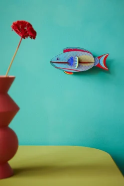 Wanddeko Papier 'Regenbogen-Papageifisch'
