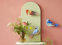 Wanddeko Papier 'Rotkehlchen-Duo'