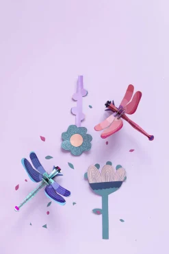 Wanddeko Papier 'Rubinlibelle'