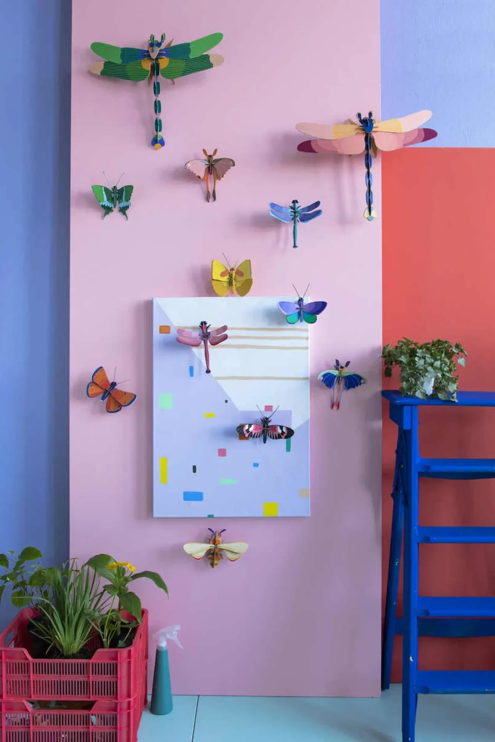 Wanddeko Papier 'Rubinlibelle'