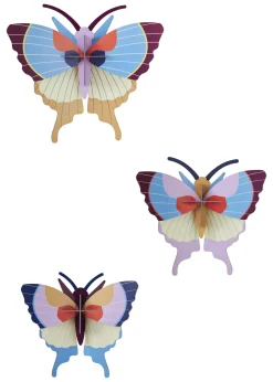 Wanddeko Papier 'Schmetterlings Trio'