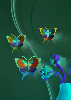 Wanddeko Papier 'Schmetterlings Trio'