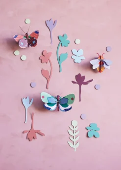Wanddeko Papier 'Schmetterlingsgarten-Set'