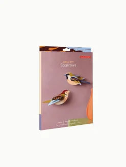 Wanddeko Papier 'Spatzen-Duo'