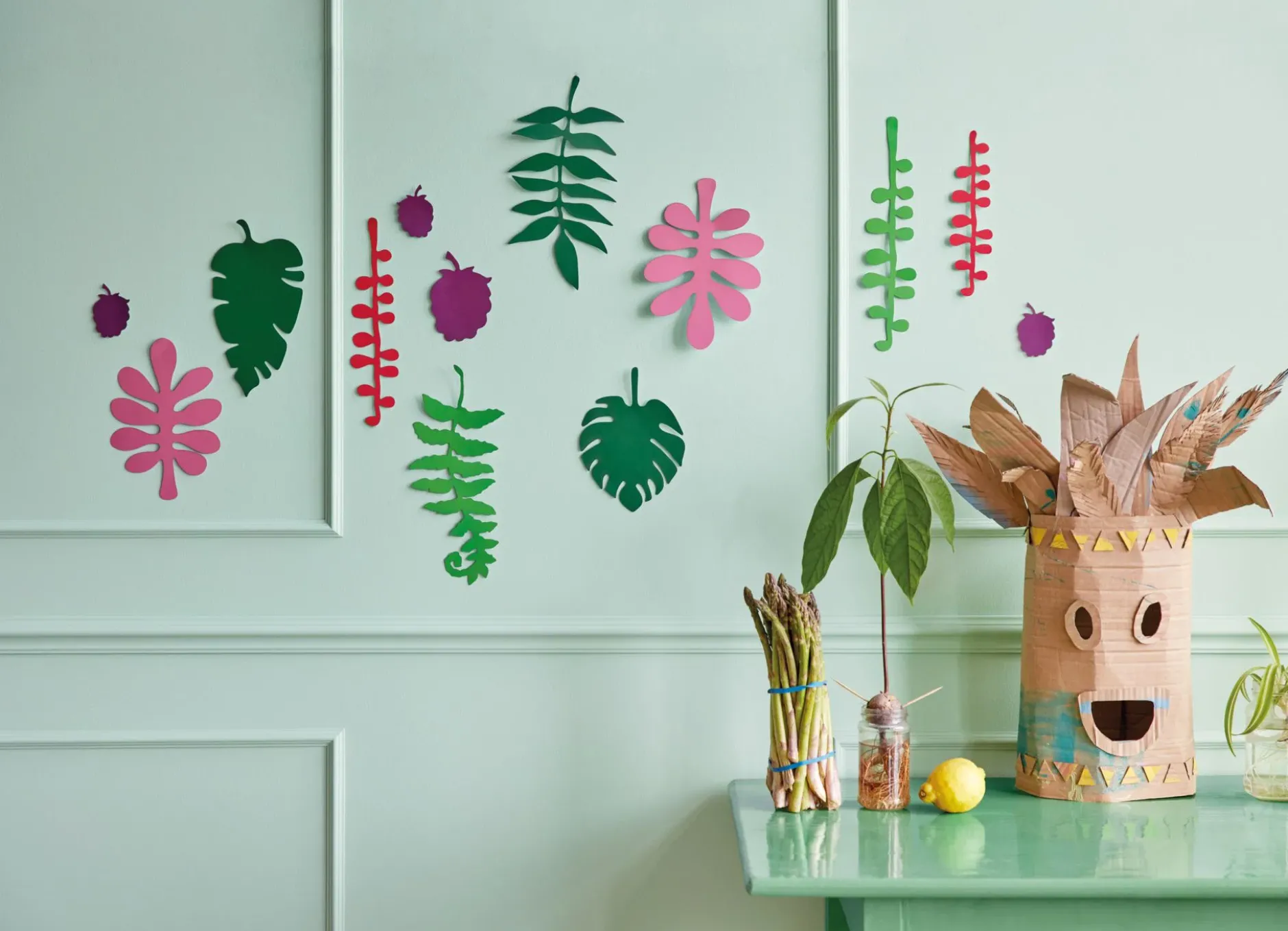 Wanddeko Papier 'Tropenblatt'
