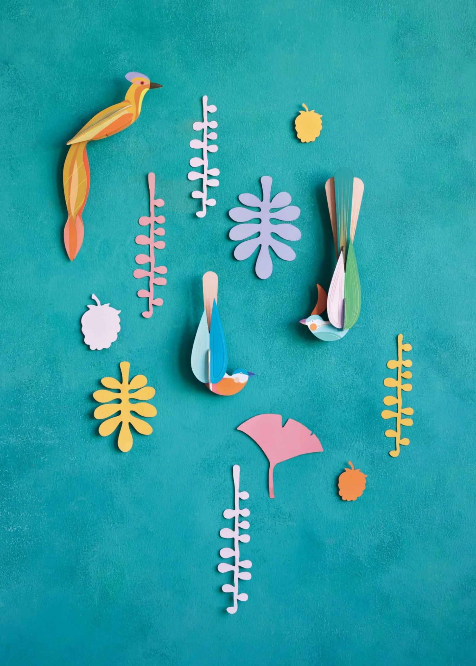 Wanddeko Papier 'Tropenvögel-Set'