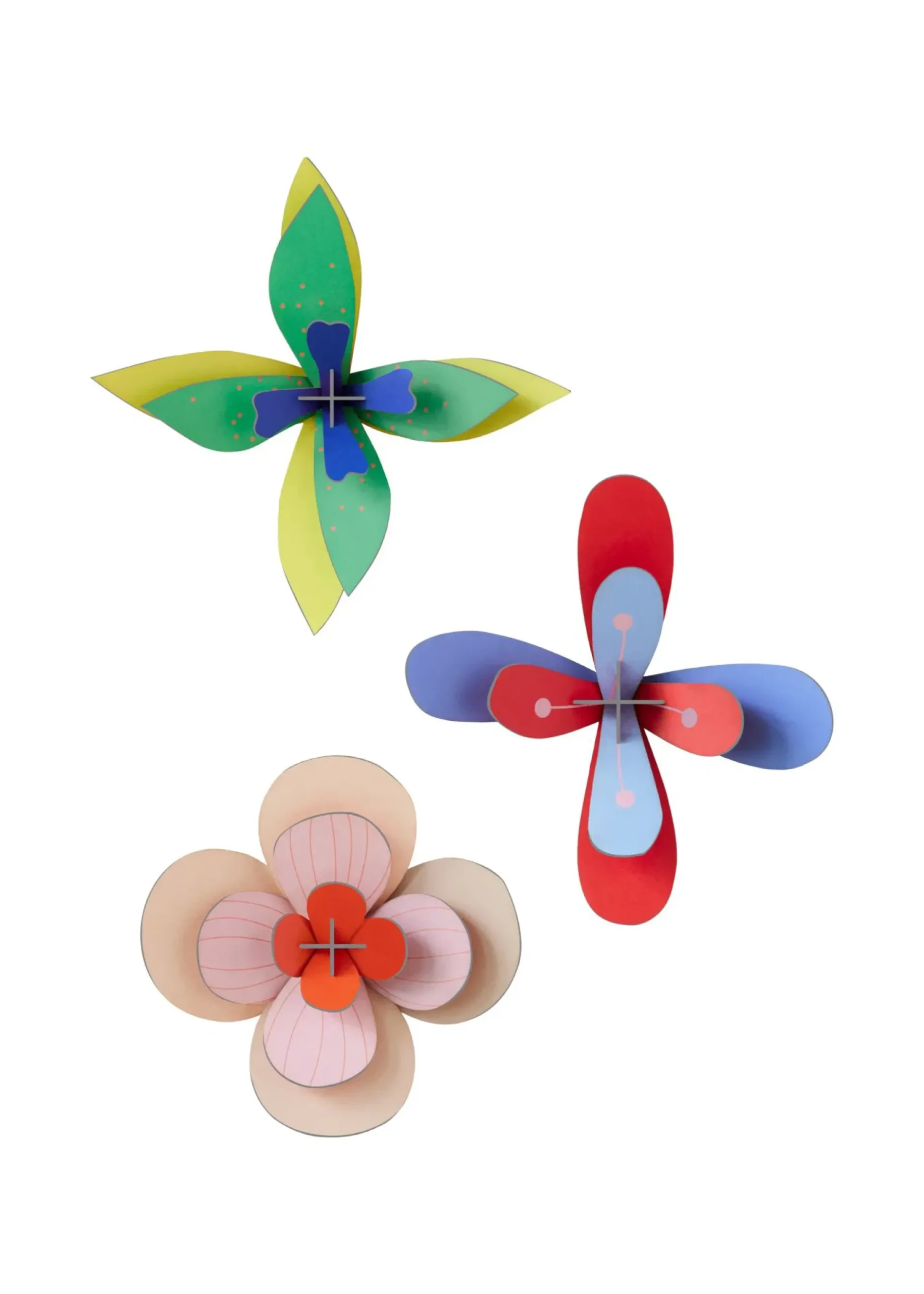 Wanddeko Papier 'Verspielte Blumenbastelei'