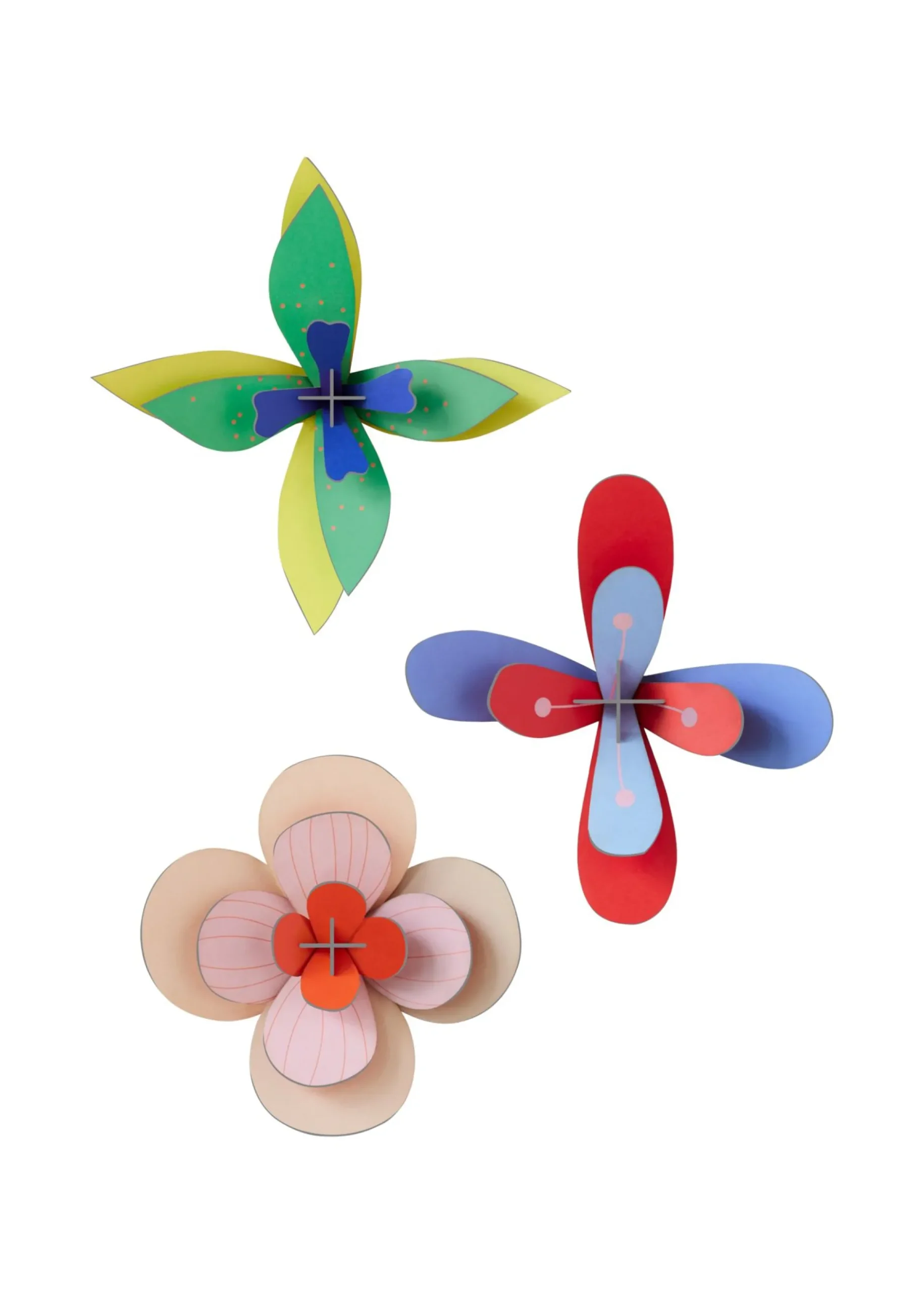 Wanddeko Papier 'Verspielte Blumenbastelei'