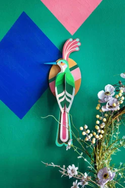 Wanddeko Papier 'Vogel mit Federkrone'