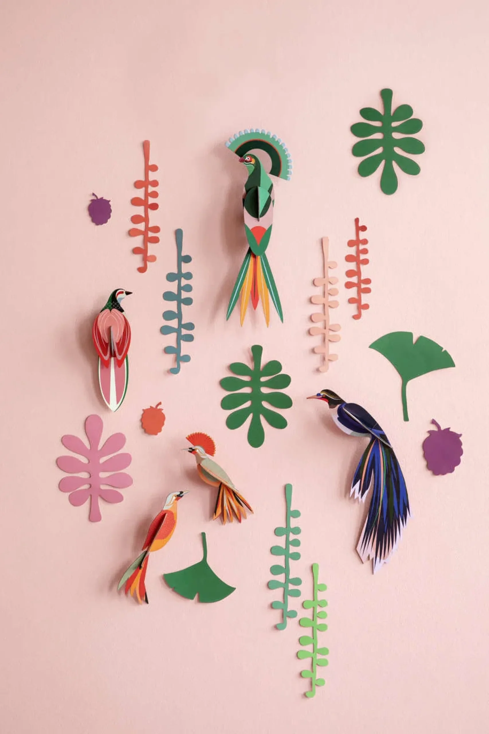 Wanddeko Papier 'Vogel-Set'