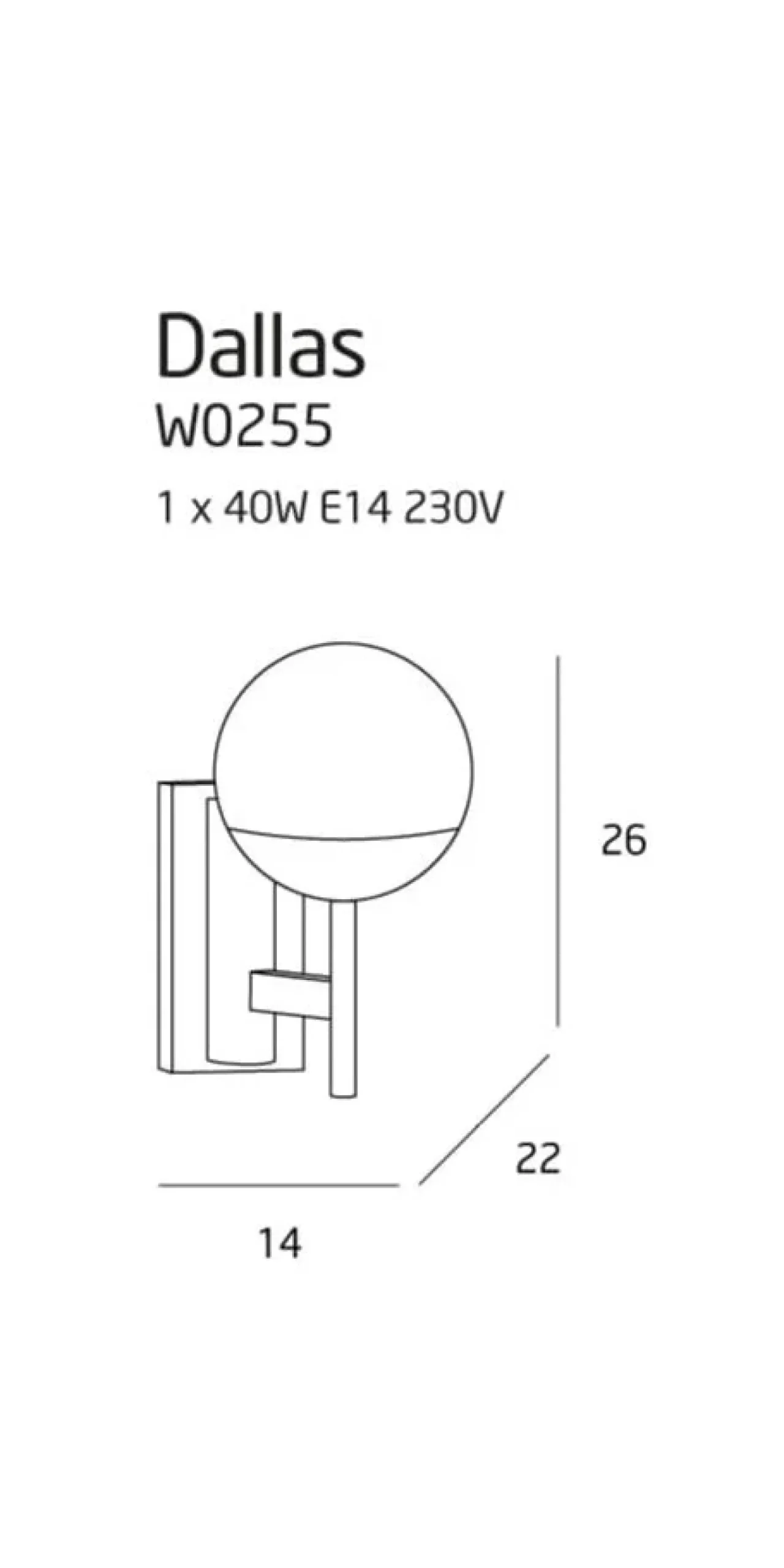Wandleuchte 'Dallas 1'