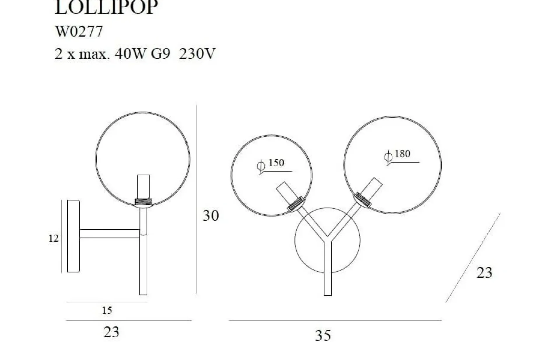 Wandleuchte 'Lollipop W'