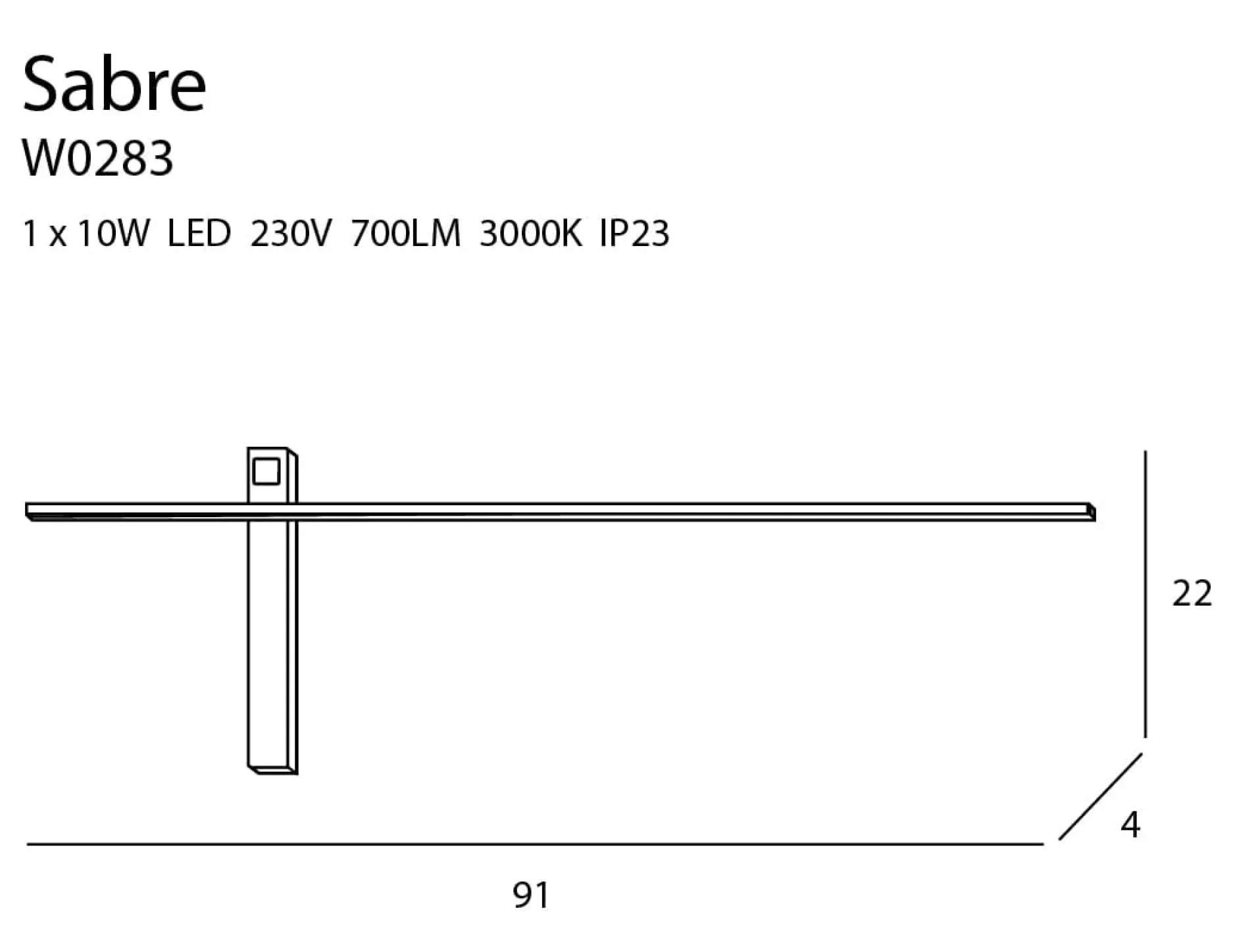 Wandleuchte 'Sabre 1'