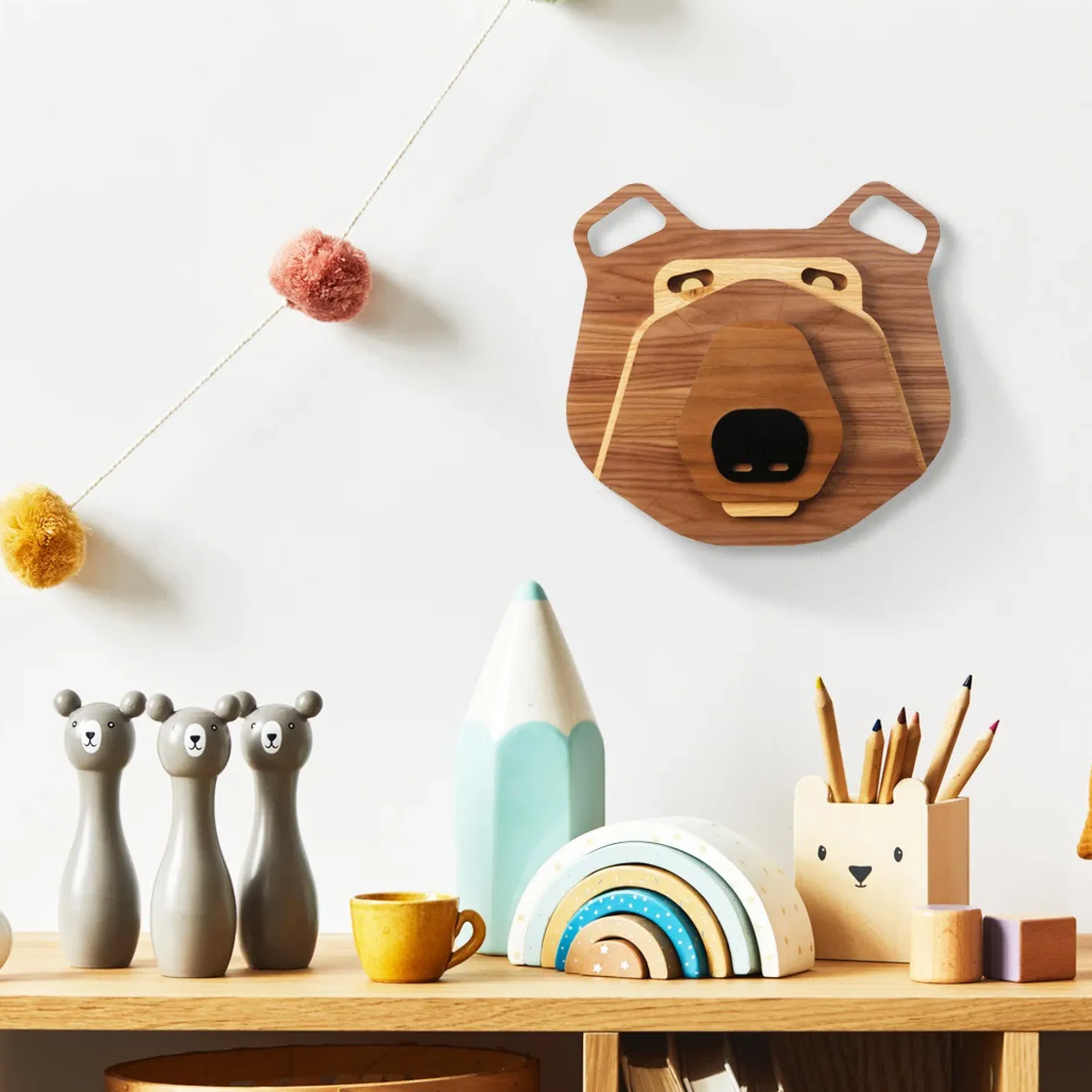 Wandmaske 'Mini Bear'