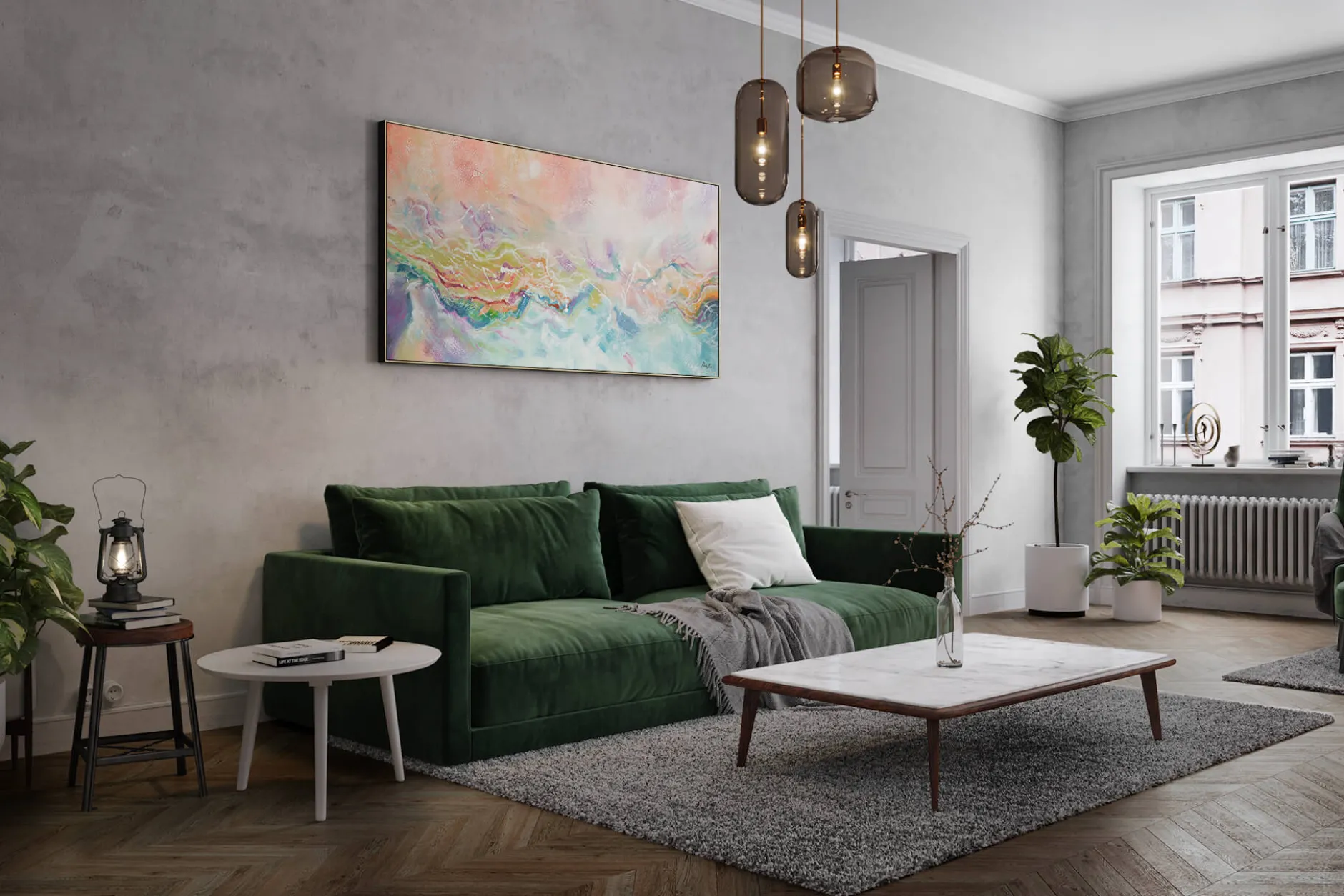 XXL Gemälde 'After the Rain' | Handgemaltes Unikat