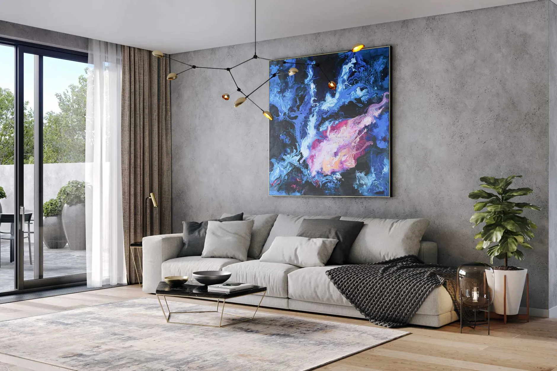 XXL Gemälde 'Andromeda' | Handgemaltes Unikat