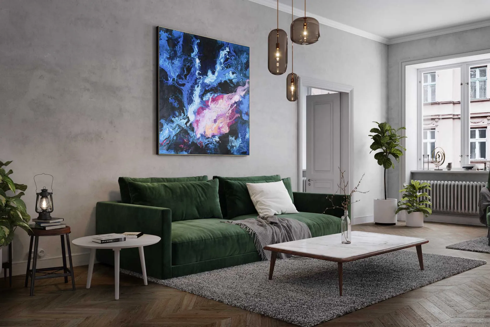 XXL Gemälde 'Andromeda' | Handgemaltes Unikat