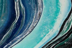 XXL Gemälde 'Blauer Achat' | Handgemaltes Unikat