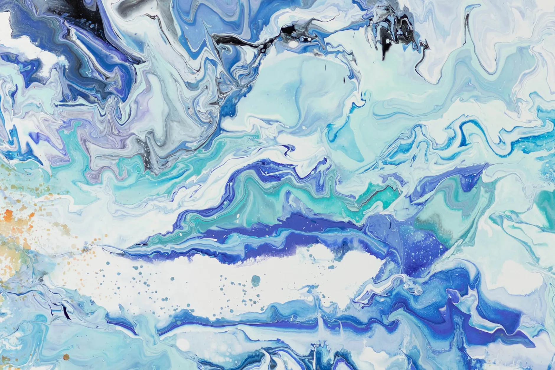 XXL Gemälde 'Blue Glaciers' | Handgemaltes Unikat