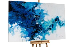 XXL Gemälde 'Blue Thunder' | Handgemaltes Unikat