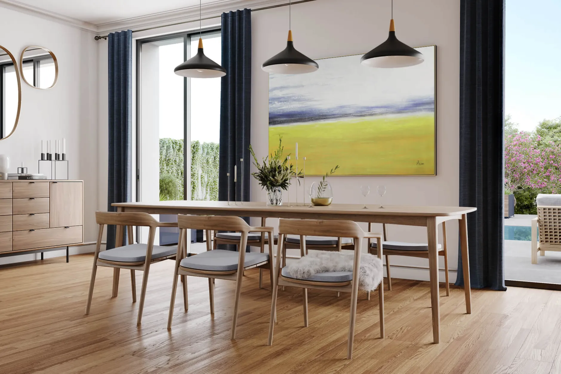 XXL Gemälde 'Hazy Horizon' | Handgemaltes Unikat